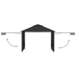 VidaXL Prieel Met Uitschuifbare Daken 180 G/m² 3x3x2,75 M Antraciet -Exporteren Tuin Verge Winkel 0ace9150d89546aa96fea4512b6f9844