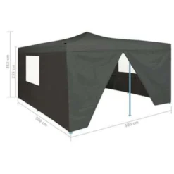 VidaXL Prieel Inklapbaar Met 4 Zijwanden 5x5 M Antraciet -Exporteren Tuin Verge Winkel 0e8238639a8644ba820504e2e46f8857