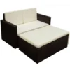 VidaXL 2-delige Loungeset Met Kussens Poly Rattan Bruin