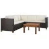 VidaXL 4-delige Loungeset Met Kussens Poly Rattan Bruin 124x65x62 Cm