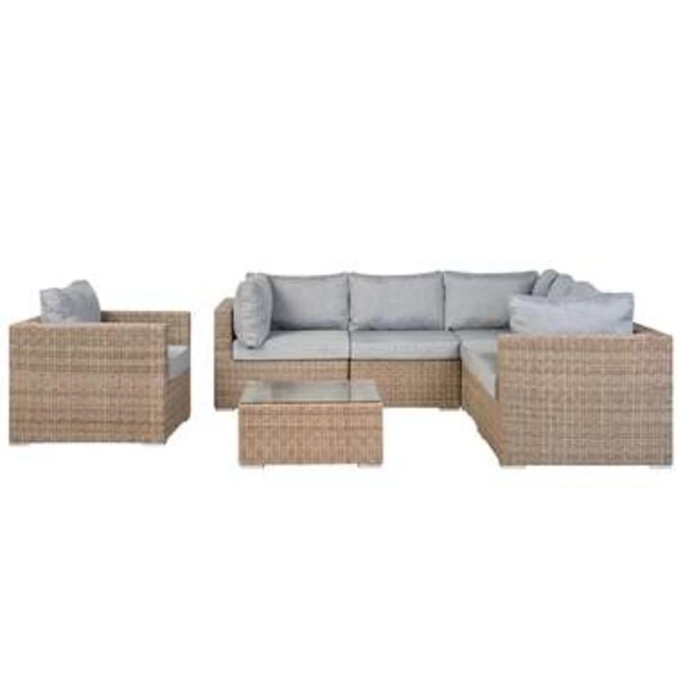 Beliani Loungeset CONTARE - Bruin - 6-delig 1 Beliani Loungeset CONTARE - Bruin - 6-delig