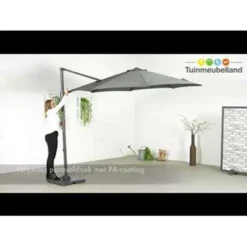 Garden Impressions Hawaii Zweefparasol S Ø300 - Donker Grijs -Exporteren Tuin Verge Winkel 1000003901 0104