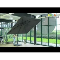 Garden Impressions Zweefparasol Hawaii 300x300 - Wit - Zwart -Exporteren Tuin Verge Winkel 1000003905 0103