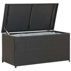 VidaXL Tuinbox 100x50x50 Cm Poly Rattan Zwart
