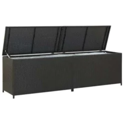 VidaXL Tuinbox 200x50x60 Cm Poly Rattan Zwart