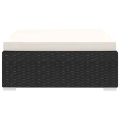 VidaXL Voetensteun 1 St Met Kussen Poly Rattan Zwart -Exporteren Tuin Verge Winkel 1000005886 0102