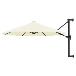 VidaXL Wandparasol Met Metalen Paal 300 Cm Zandkleurig