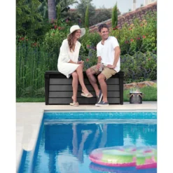 Keter Brushwood Opbergbox - 455L - 145x69,7x60,3cm - Grafiet -Exporteren Tuin Verge Winkel 1000008950 0103