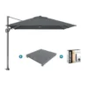 Platinum Voyager Zweefparasol T2 2,7x2,7 M. - Antraciet + Voet En Hoes