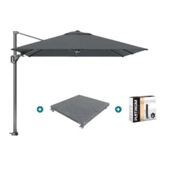 Platinum Voyager Zweefparasol T2 2,7x2,7 M. - Antraciet + Voet En Hoes