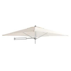 Muurparasol Vierkant, 200x200cm, Met Muurbevestiging, Ecru / Gebroken Wit -Exporteren Tuin Verge Winkel 1000047015 0102