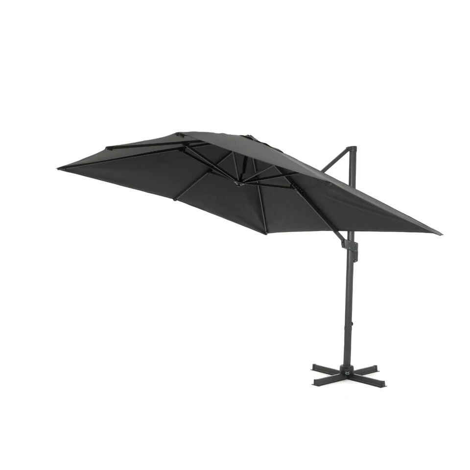 ACAZA Kantelbare Zweefparasol 300x300 Cm - Donker Grijs 3 ACAZA Kantelbare Zweefparasol 300x300 Cm - Donker Grijs - Afbeelding 3
