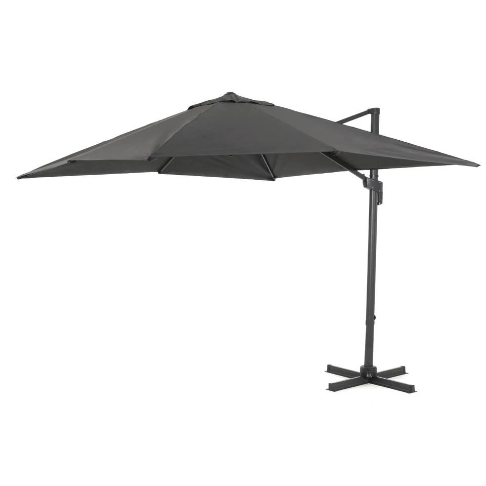 ACAZA Kantelbare Zweefparasol 300x300 Cm - Donker Grijs 4 ACAZA Kantelbare Zweefparasol 300x300 Cm - Donker Grijs - Afbeelding 4