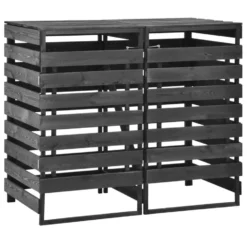 Exporteren Tuin Verge Winkel 32 VidaXL Containerberging Dubbel 140x75x121 Cm Geverfd Grenenhout