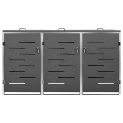 VidaXL Containerberging Driedubbel 207x77,5x115 Cm Roestvrij Staal -Exporteren Tuin Verge Winkel 1000060820 0104