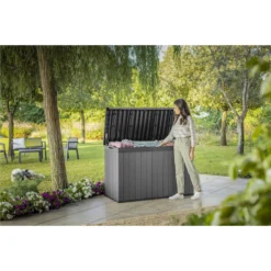 Keter Darwin Opbergbox - 670L - 142,5x65,5x89,52cm - Grijs -Exporteren Tuin Verge Winkel 1000069998 0104