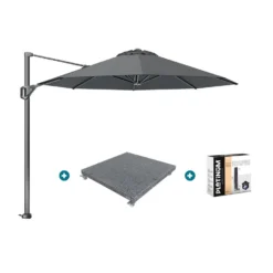 Platinum Voyager Ronde Zweefparasol T1 3 M. - Antraciet + Voet En Hoes