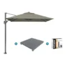 Platinum Voyager Zweefparasol T1 2.5x2.5 M. - Taupe Met Voet En Hoes