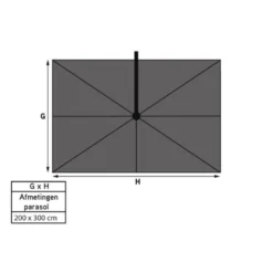 Platinum Voyager Zweefparasol T1 3x2 M. - Taupe Met Voet En Hoes -Exporteren Tuin Verge Winkel 1000073314 0103