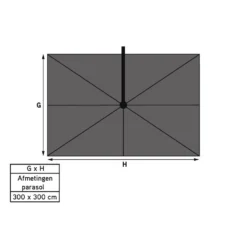 4-Seasons Zweefparasol Siesta Premium 300 X 300 Cm - Mid Grey -Exporteren Tuin Verge Winkel 1000074476 0102