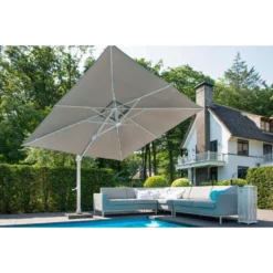 4-Seasons Zweefparasol Siesta Premium 300 X 300 Cm - Mid Grey -Exporteren Tuin Verge Winkel 1000074476 0103