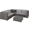 Tectake - Loungeset Siena - Wicker - Grijs