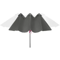 Tectake - Dubbele Parasol Silia - Terrasparasol Zonwering - Grijs -Exporteren Tuin Verge Winkel 1000078078 0103