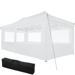 Tectake - Partytent 3x6 M. Opvouwbaar- 4 Wanden- Wit