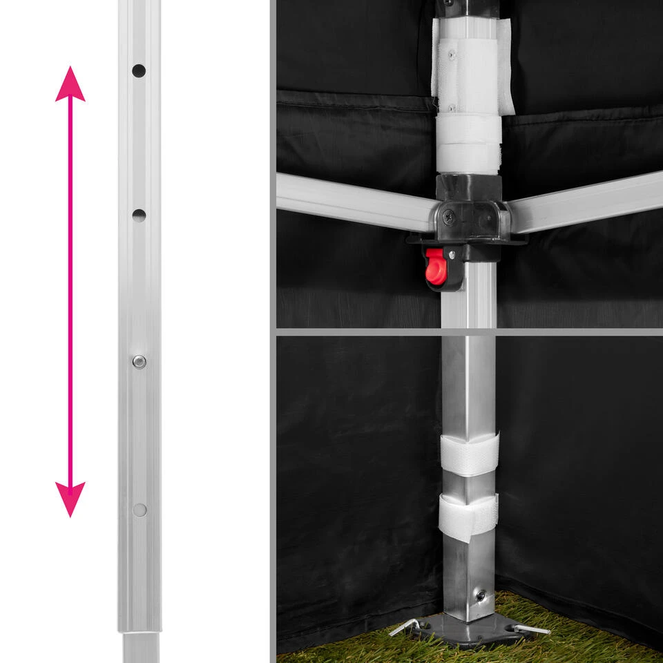 Tectake - Partytent 3x6 M. Opvouwbaar- 4 Wanden- Zwart 4 Tectake - Partytent 3x6 M. Opvouwbaar- 4 Wanden- Zwart - Afbeelding 4