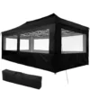 Tectake - Partytent 3x6 M. Opvouwbaar- 4 Wanden- Zwart