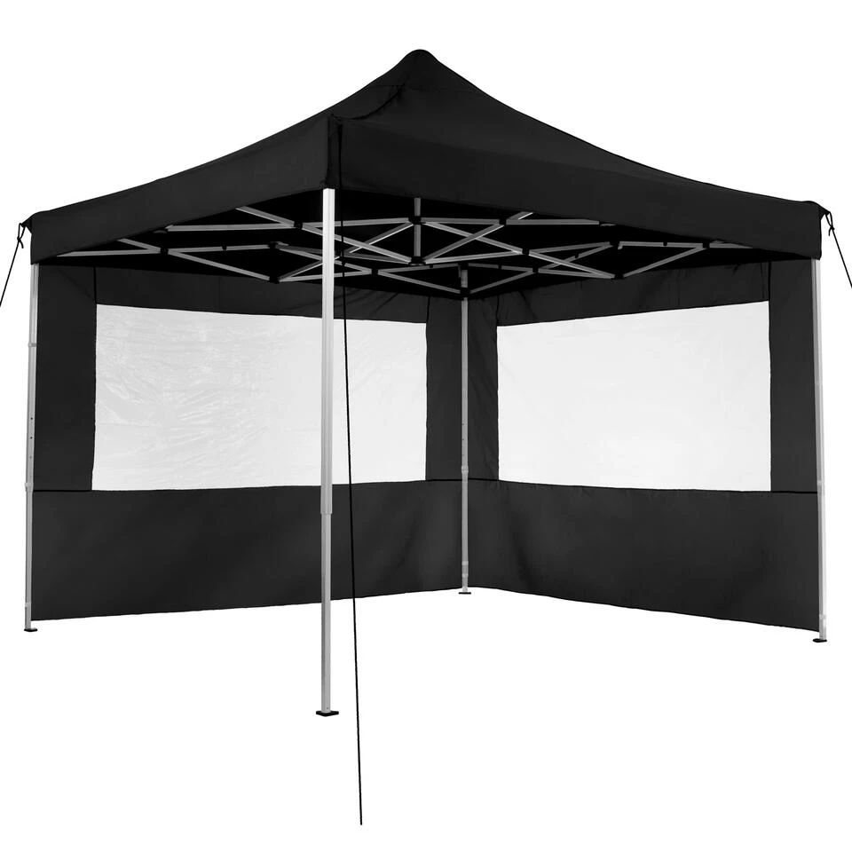 Tectake - Partytent 3x3 M. Opvouwbaar -4 Wanden -zwart 3 Tectake - Partytent 3x3 M. Opvouwbaar -4 Wanden -zwart - Afbeelding 3