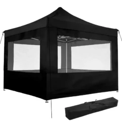 Tectake - Partytent 3x3 M. Opvouwbaar -4 Wanden -zwart