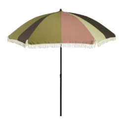 In The Mood Collection Parasol Gestreept - H238 X Ø220 Cm - Groen