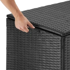 Tectake - Opbergbox Kussenbox Kuusamo Zwart -Exporteren Tuin Verge Winkel 1000081771 0103