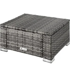 Tectake - Wicker Zitkruk -grijs- 53 X 53 X 26 Cm -Exporteren Tuin Verge Winkel 1000083108 0102