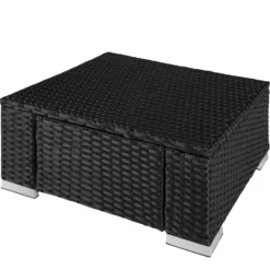 Tectake - Wicker Zitkruk Zwart - 53 X 53 X 26 Cm -Exporteren Tuin Verge Winkel 1000083110 0102