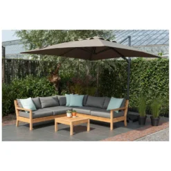 Exotan Parasol Buiten Roma - Aluminium - Taupe - 265x300x300 -Exporteren Tuin Verge Winkel 1000088230 0103