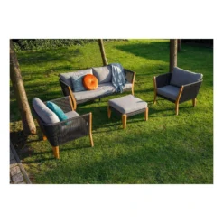 Exotan Hocker Buiten San Remo - Teak - Grijs - 31x63x63 -Exporteren Tuin Verge Winkel 1000088954 0102