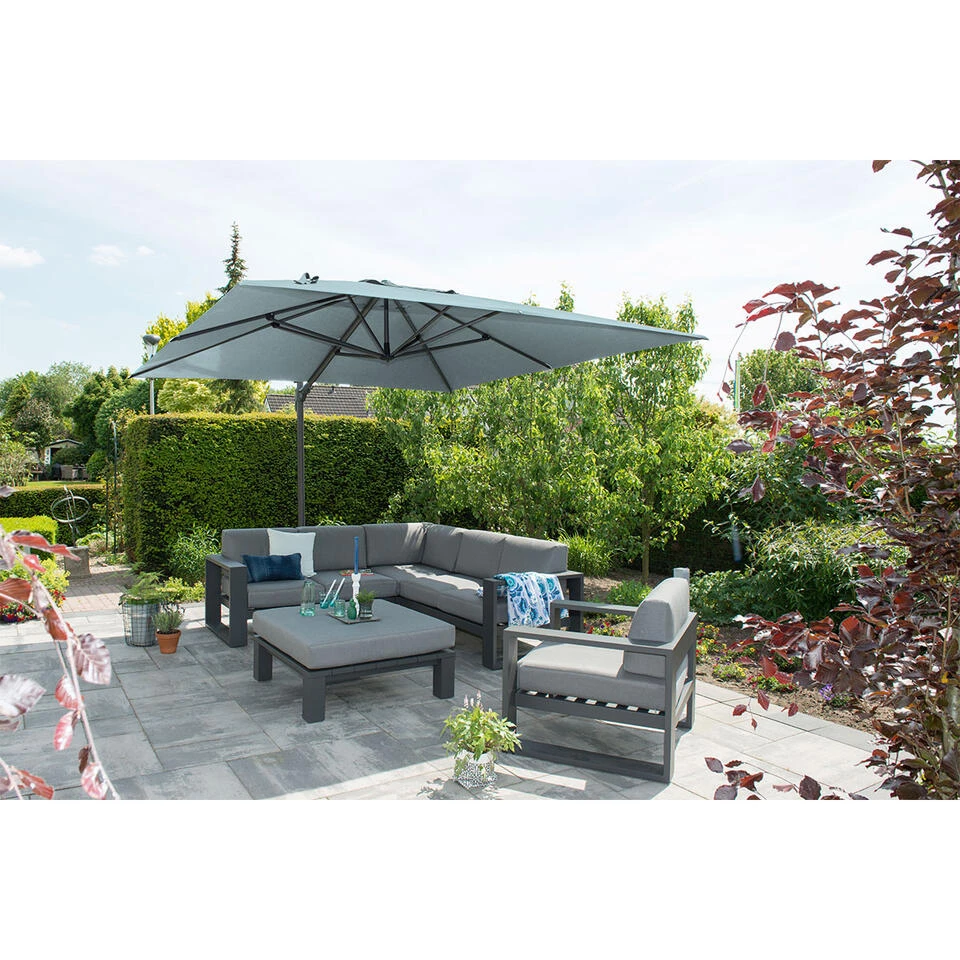 Garden Impressions Hawaii Big Pole Parasol D. Grijs - M. Grijs 2 Garden Impressions Hawaii Big Pole Parasol D. Grijs - M. Grijs - Afbeelding 2