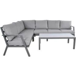 Loungehoekset Marah - Stof - Grijs -Exporteren Tuin Verge Winkel 1000094350 0103