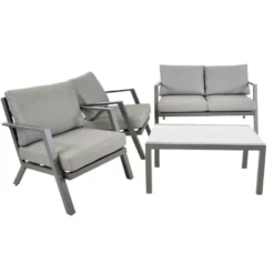 Loungeset Marah - Stof - Grijs -Exporteren Tuin Verge Winkel 1000094352 0104