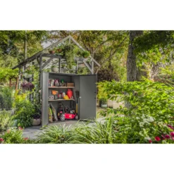 Keter Premier Opbergkast – 139,5x77x170cm – Grijs -Exporteren Tuin Verge Winkel 1000096149 0102