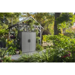 Keter Premier Opbergkast – 139,5x77x170cm – Grijs -Exporteren Tuin Verge Winkel 1000096149 0103