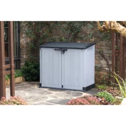 Keter Store-It-Out Nova Opbergbox - 880 L - 132x71.5x113.5 Cm - Grijs -Exporteren Tuin Verge Winkel 1000096150 0102