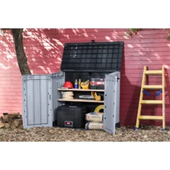 Keter Store-It-Out Nova Opbergbox - 880 L - 132x71.5x113.5 Cm - Grijs -Exporteren Tuin Verge Winkel 1000096150 0103