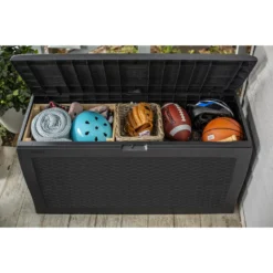 Keter Samoa Opbergbox - 270 L - 117x45x57 Cm - Grafiet -Exporteren Tuin Verge Winkel 1214529746 0102