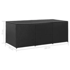 VidaXL Tuinbox 180x90x75 Cm Poly Rattan Zwart -Exporteren Tuin Verge Winkel 15b365fe74ae4b1da9a33dfaee31d09e
