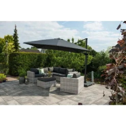 Garden Impressions Zweefparasol Hawaii Deluxe 300x300 - Donker Grijs -Exporteren Tuin Verge Winkel 1651490667 0104