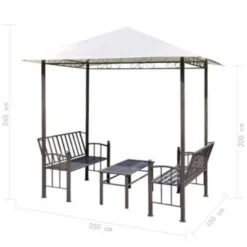 VidaXL Tuinpaviljoen Met Tafel En Bankjes 2,5x1,5x2,4 M -Exporteren Tuin Verge Winkel 2f7ce006a6a54004944e35ce0e727f33