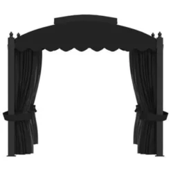 VidaXL Prieel Met Gordijnen 3x4 M Staal Antraciet -Exporteren Tuin Verge Winkel 2fd30dad32e24363b8f111f16352a5f5